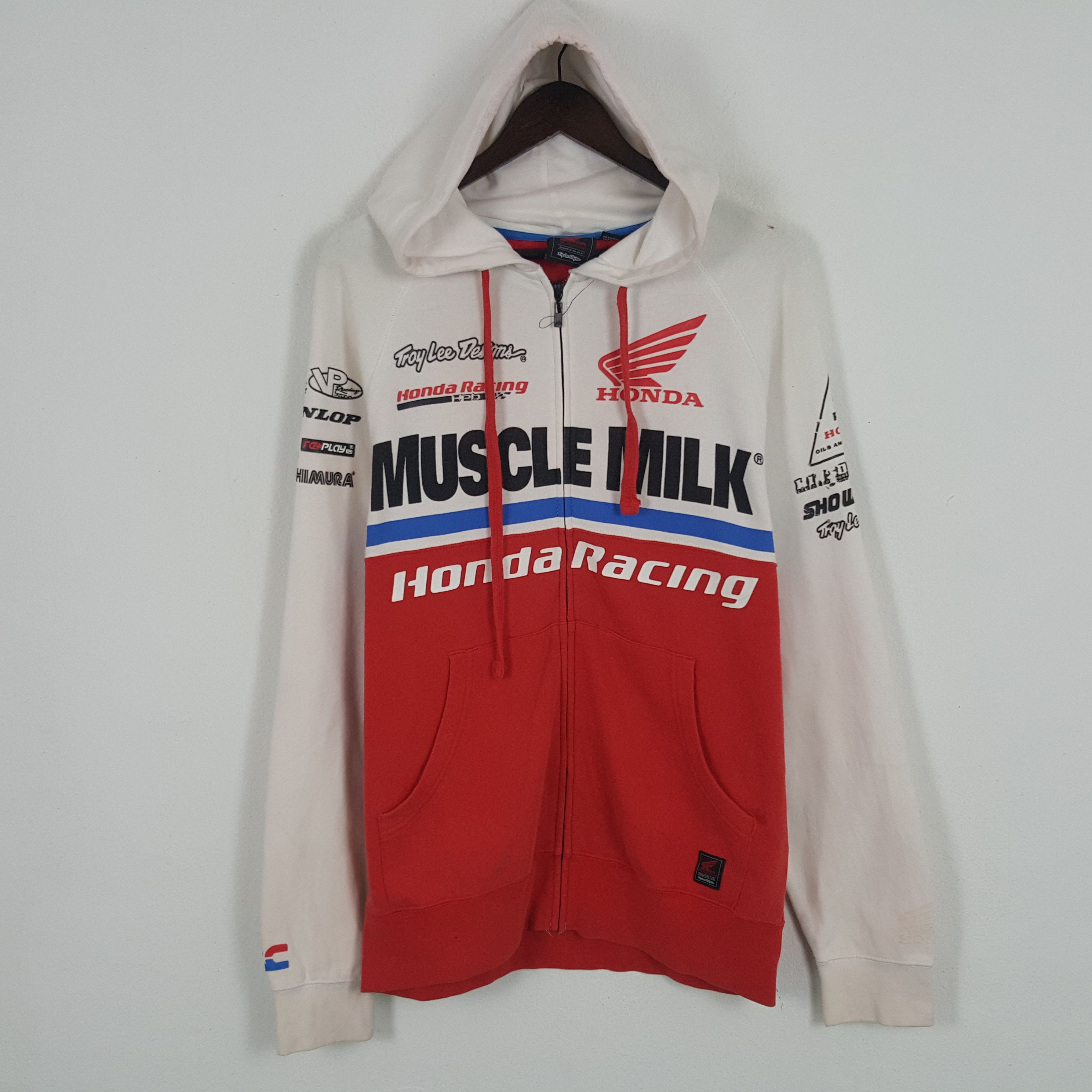 Honda × Vintage Vintage Honda Muscle Milk Zipper Jacket With Hoodies Size US M / EU 48-50 / 2 - 3 Thumbnail