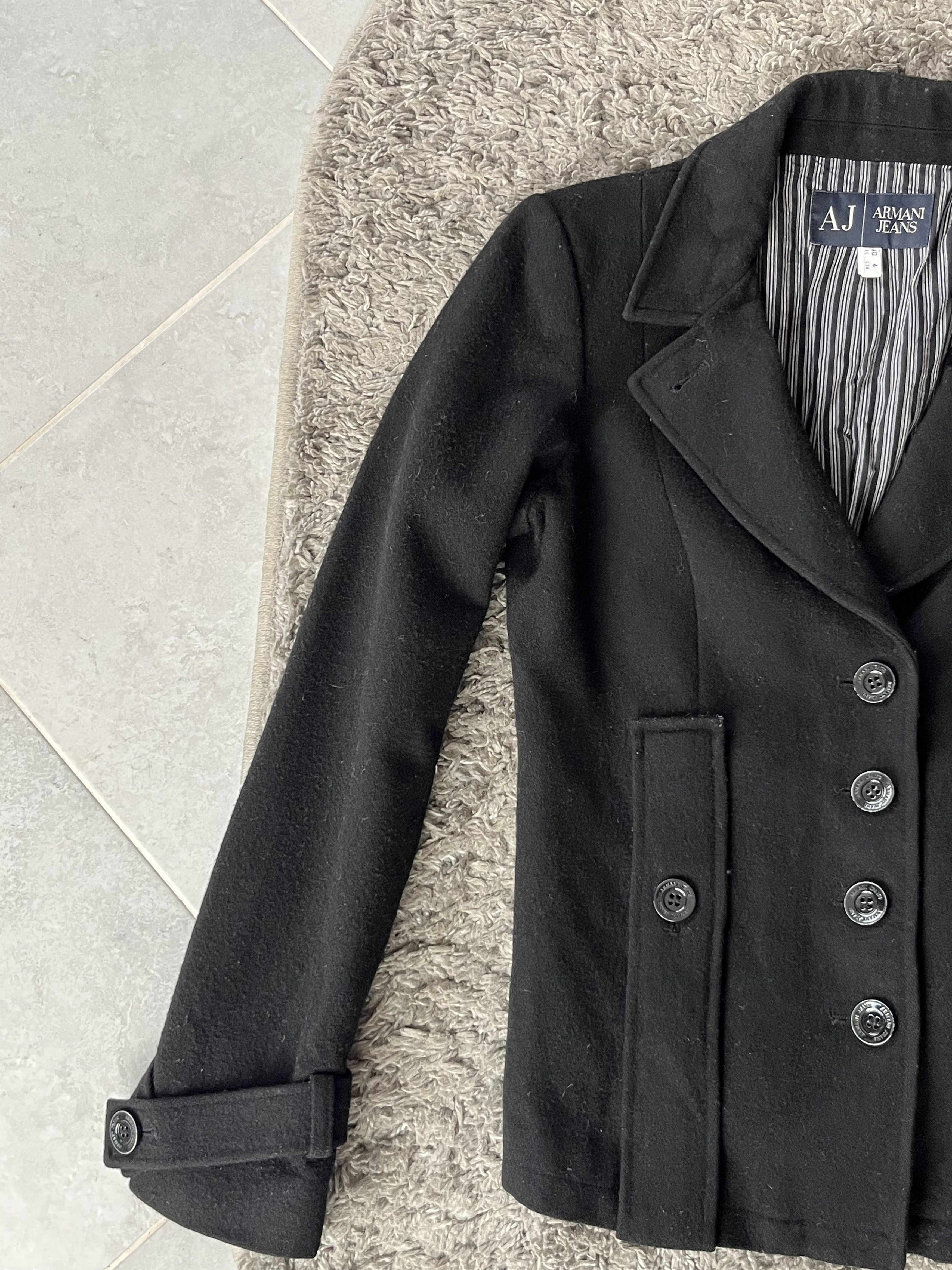 Giorgio Armani Vintage Mini Coat Armani Jeans 100% Wool Luxury Size S / US 4 / IT 40 - 3 Thumbnail