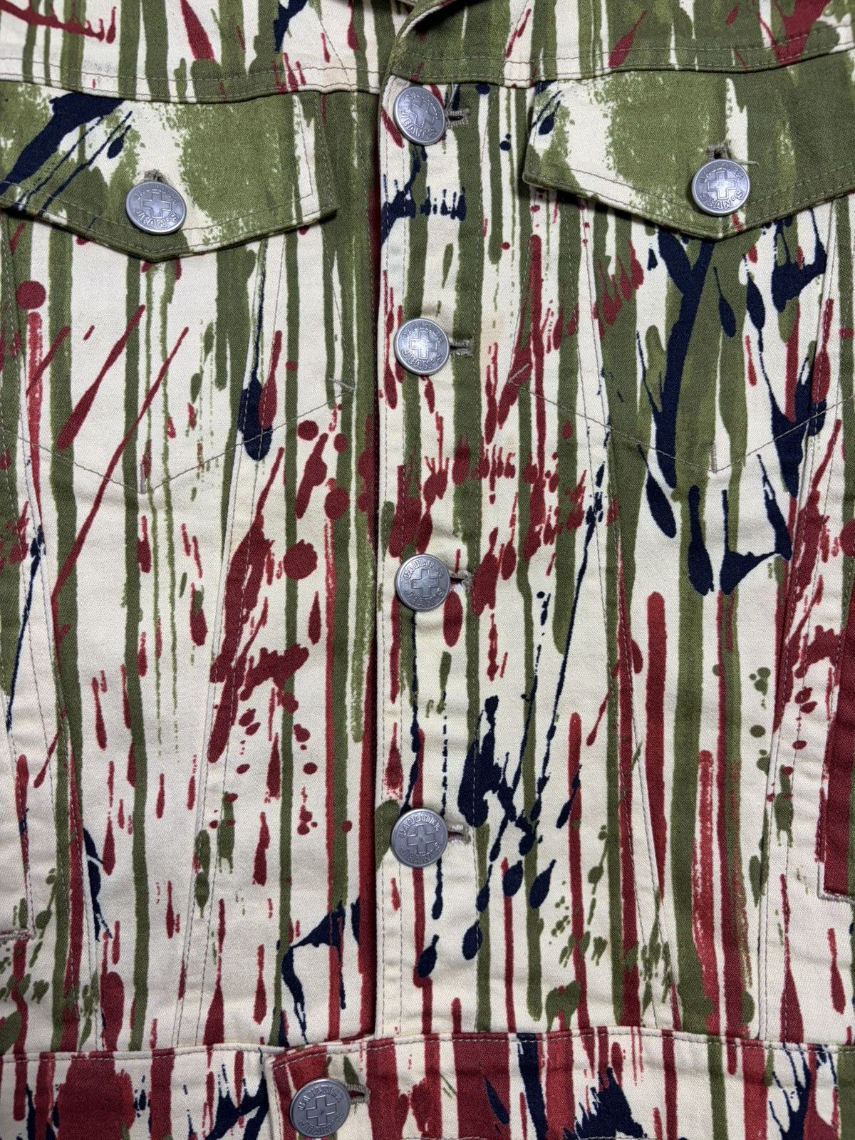 Jean Paul Gaultier Jean Paul Gaultier FW98 blood drip trucker jacket Size US M / EU 48-50 / 2 - 5 Thumbnail