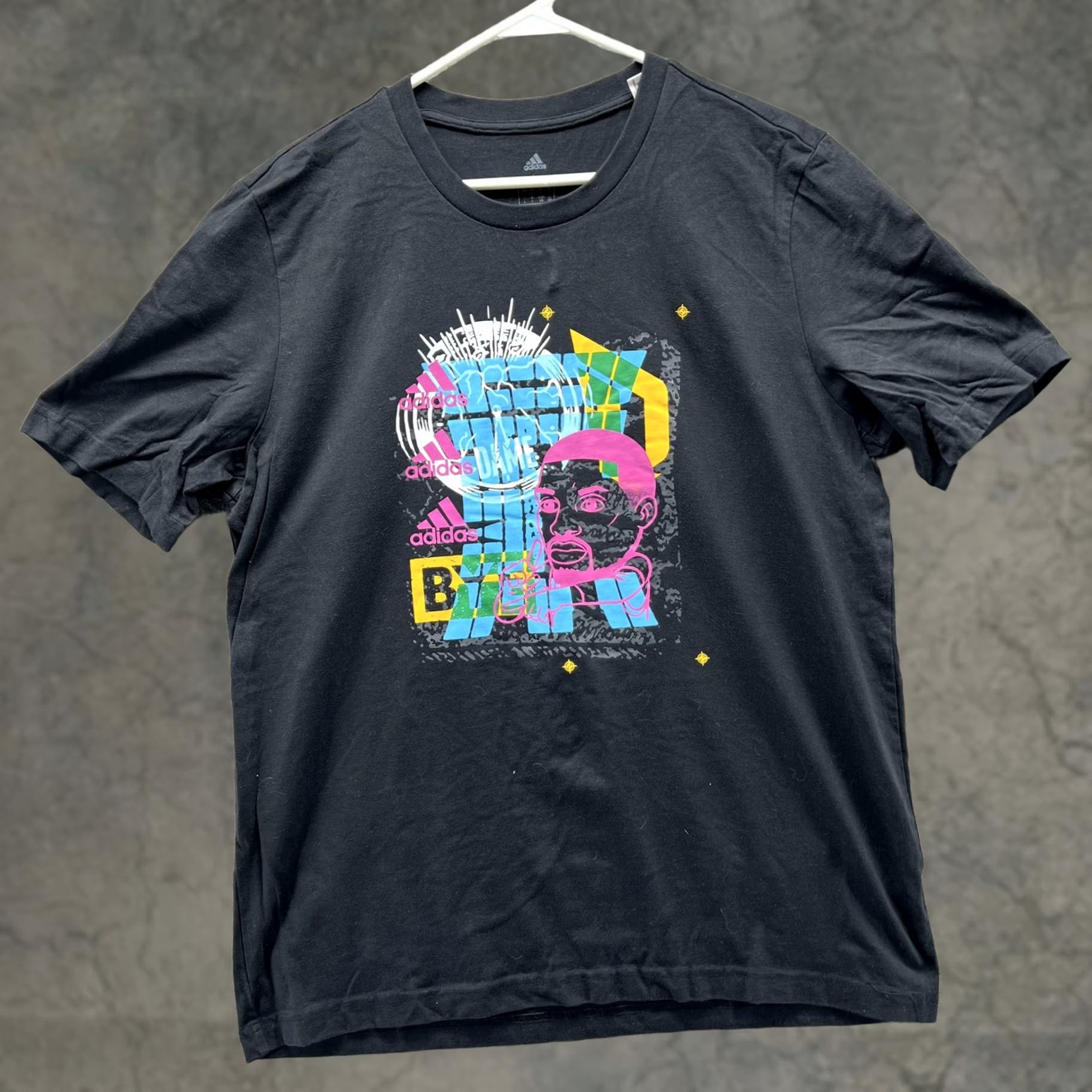 Adidas Adidas Shirt Mens Large Black Basketball Graphic Tee Tagless NBA Streetwear Size US L / EU 52-54 / 3 - 1 Thumbnail