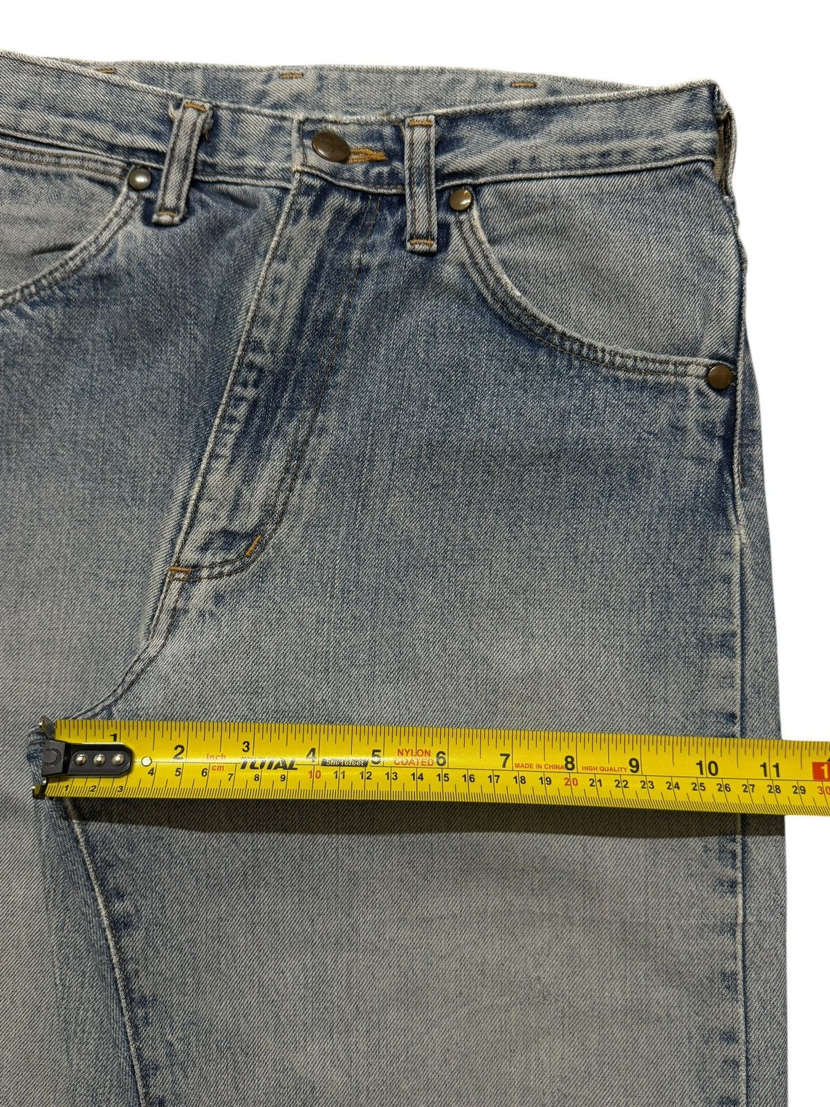 Wrangler Vintage 90s Wrangler Selvedge Faded Wash Distress Wide Leg Size 27" / US 4 / IT 40 - 15 Thumbnail