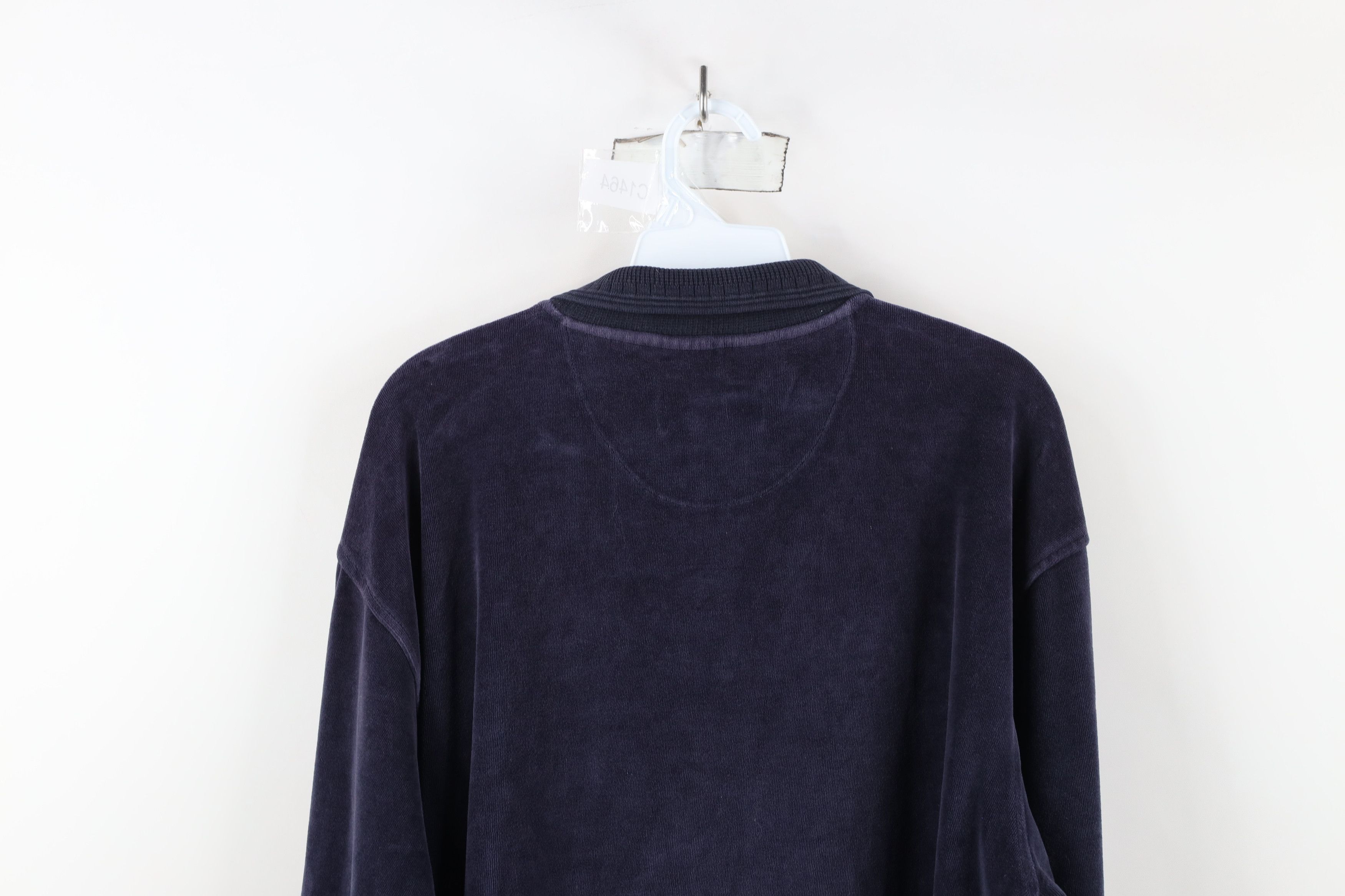 Vintage Vintage 90s Streetwear Fleece Velour Long Sleeve Polo Size US L / EU 52-54 / 3 - 11 Thumbnail
