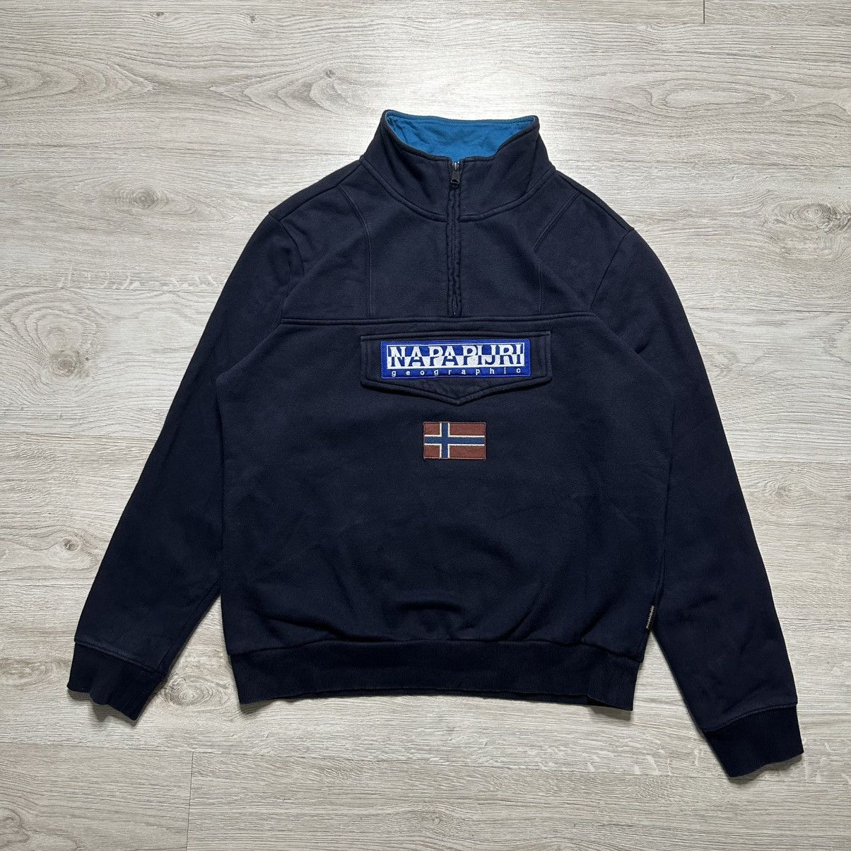 Napapijri Napapijri 1/3 zip Big logo sweatshirt Size US XL / EU 56 / 4 - 1 Thumbnail