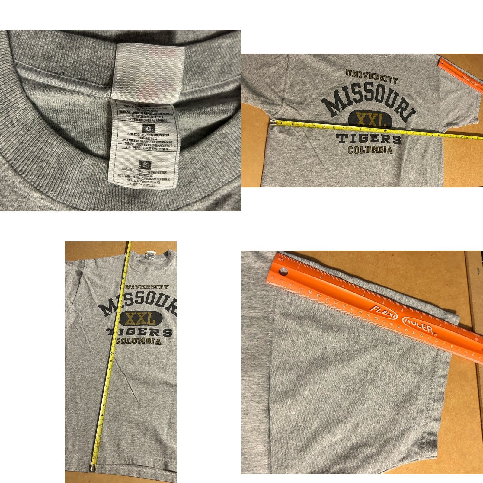 Fruit Of The Loom VINTAGE Mizzou Tigers Shirt Men Large Heather Gray Nike? Size US L / EU 52-54 / 3 - 9 Thumbnail