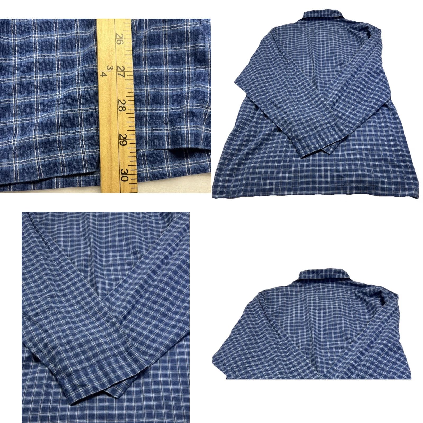 Izod IZOD Men's Pajama Set XL Blue Plaid Button Front Top Lounge Pants Sleepwear Size US XL / EU 56 / 4 - 8 Thumbnail