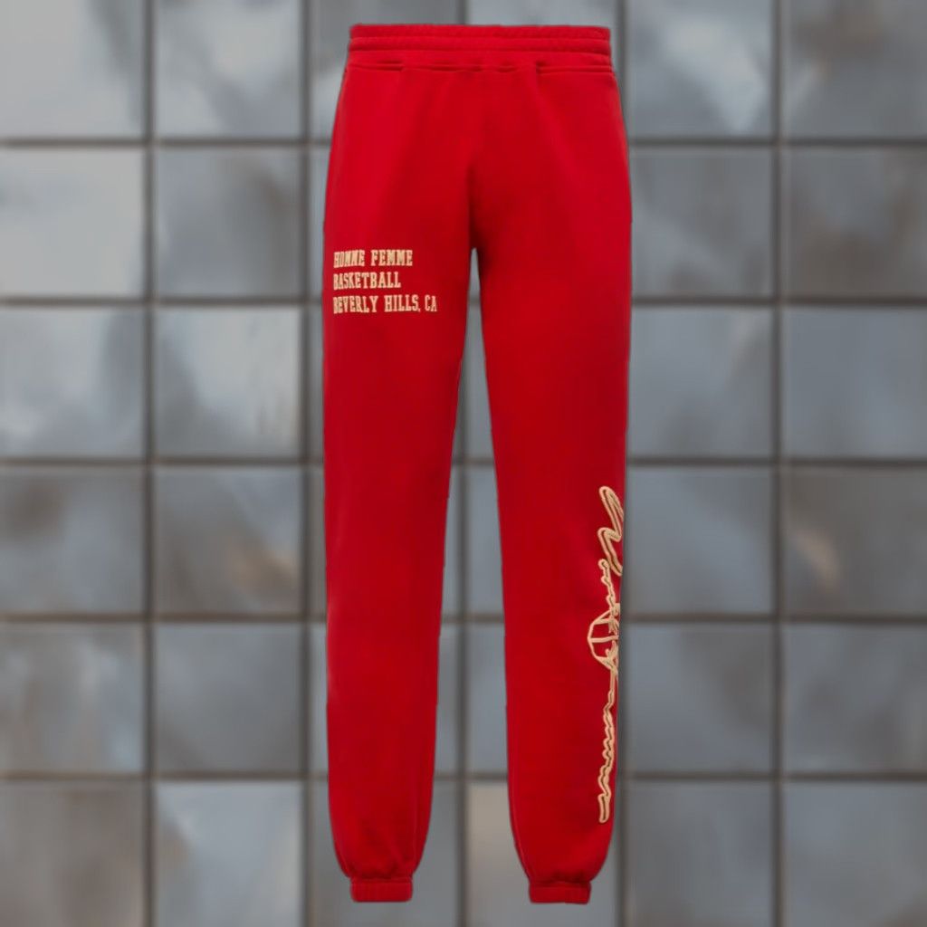 Vintage Homme + Femme Beverly Hills Basketball Red Heavyweight Jogger Sweatpants XL Mens Size US 36 / EU 52 - 1 Thumbnail