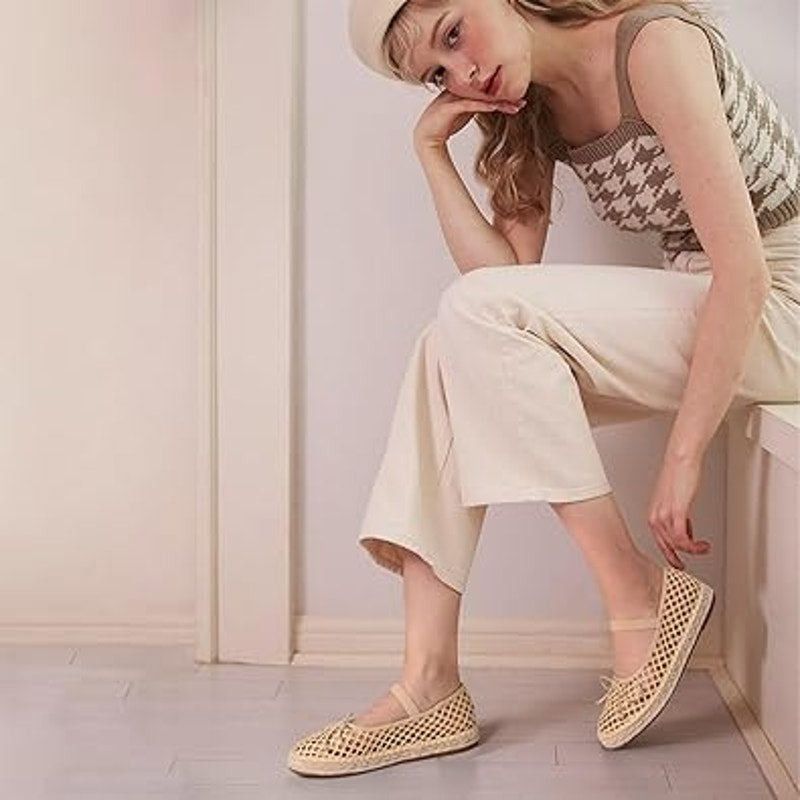 Other Mikarka Women's Size 8 Tan Espadrille Bow Raffia Flats Size US 8 / IT 38 - 6 Thumbnail