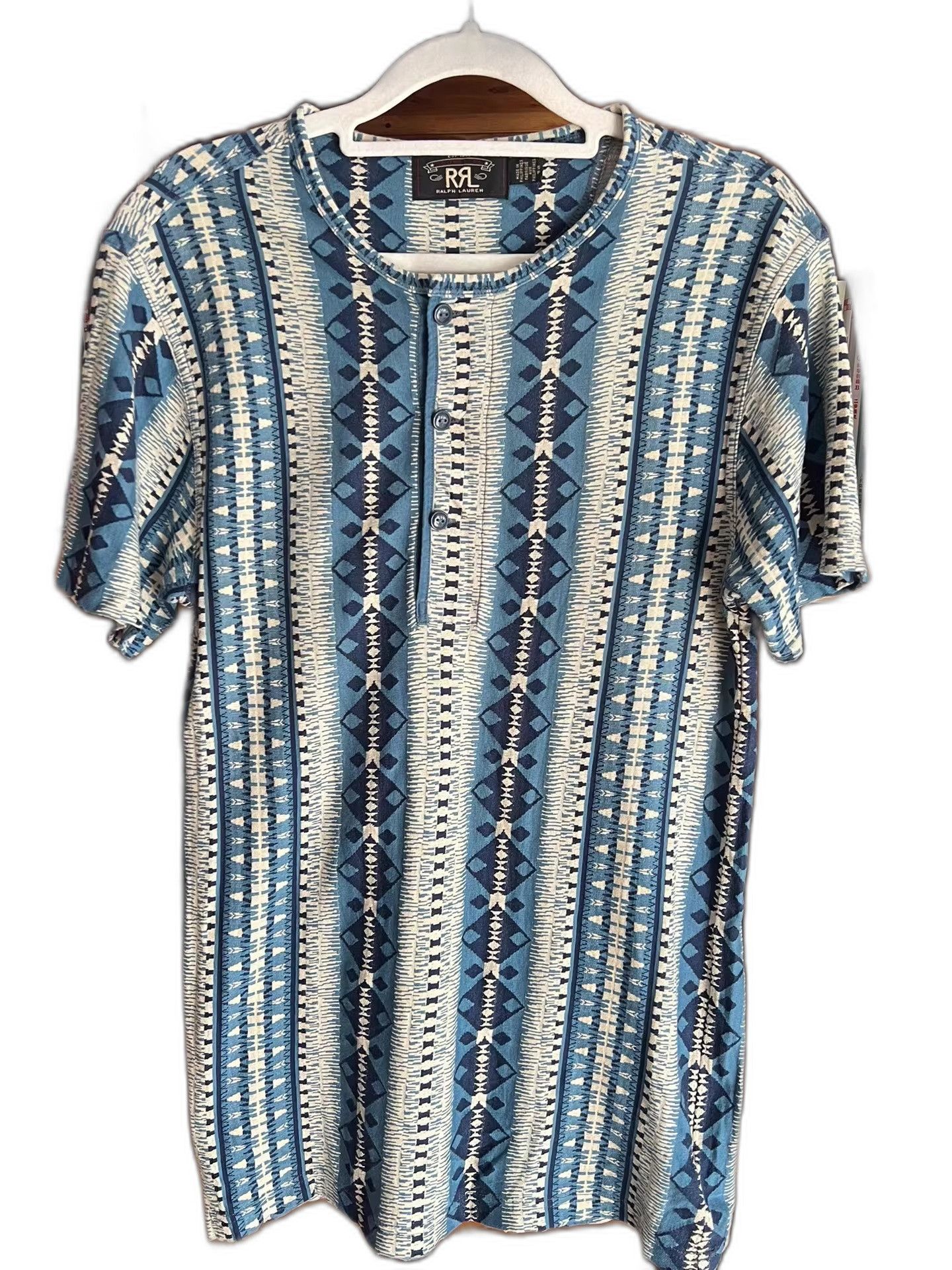 RRL Ralph Lauren RRL Double RL Vintage Southwest Henley T-shirt Size US S / EU 44-46 / 1 - 1 Thumbnail