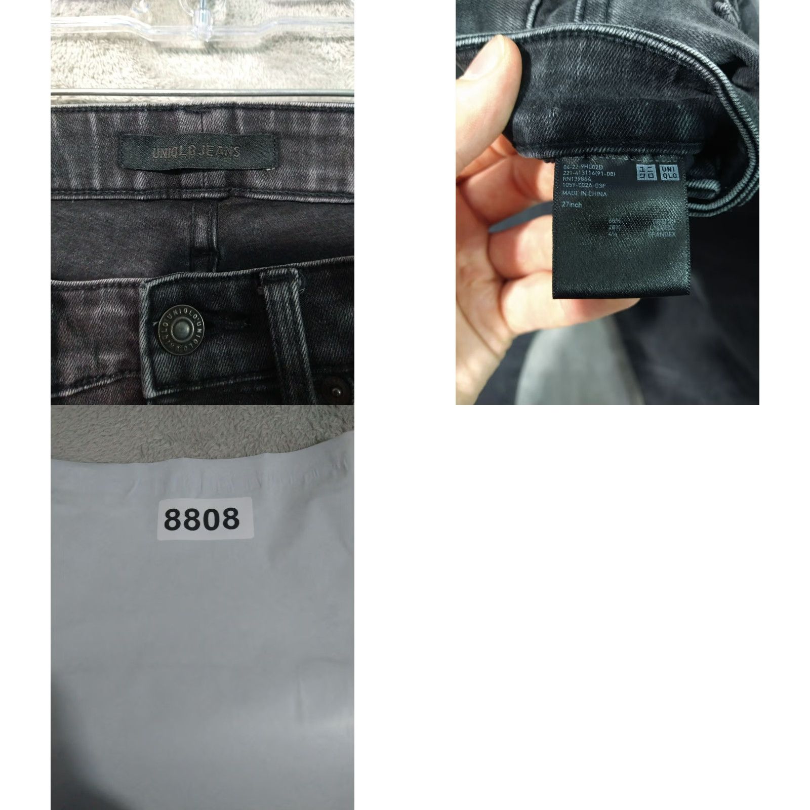 Uniqlo Uniqlo Jeans Womens 27 Black Denim Skinny Straight High Rise Stretch Dark Wash Size 27" / US 4 / IT 40 - 8 Thumbnail