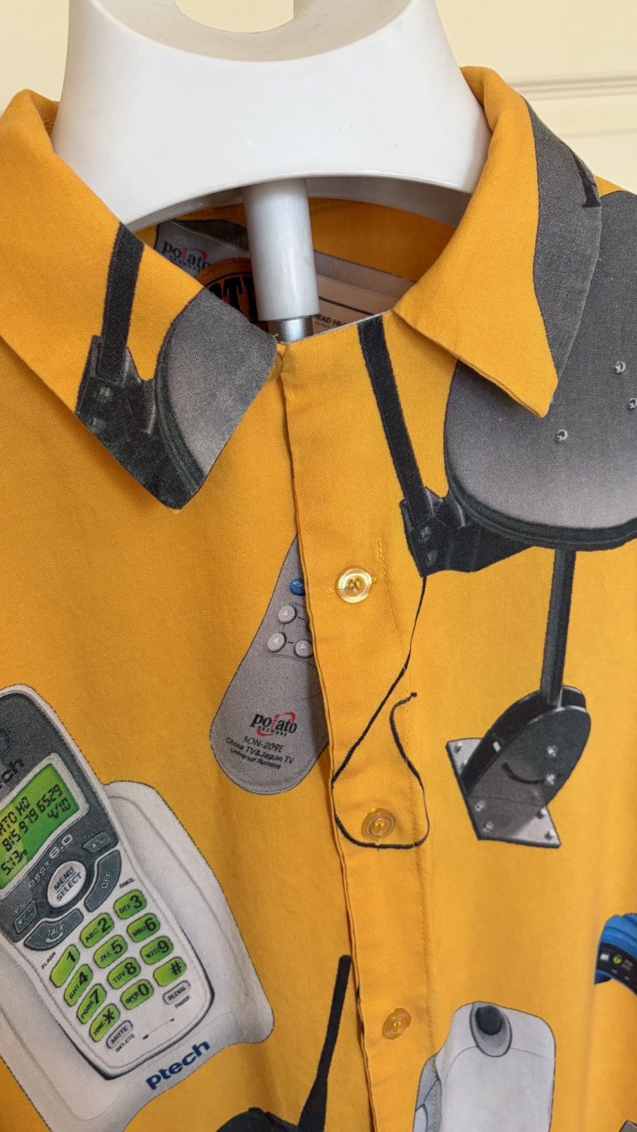 Imran Potato Imran Potato “Potato Tech” Button Up Shirt Yellow XL Size US XL / EU 56 / 4 - 2 Thumbnail