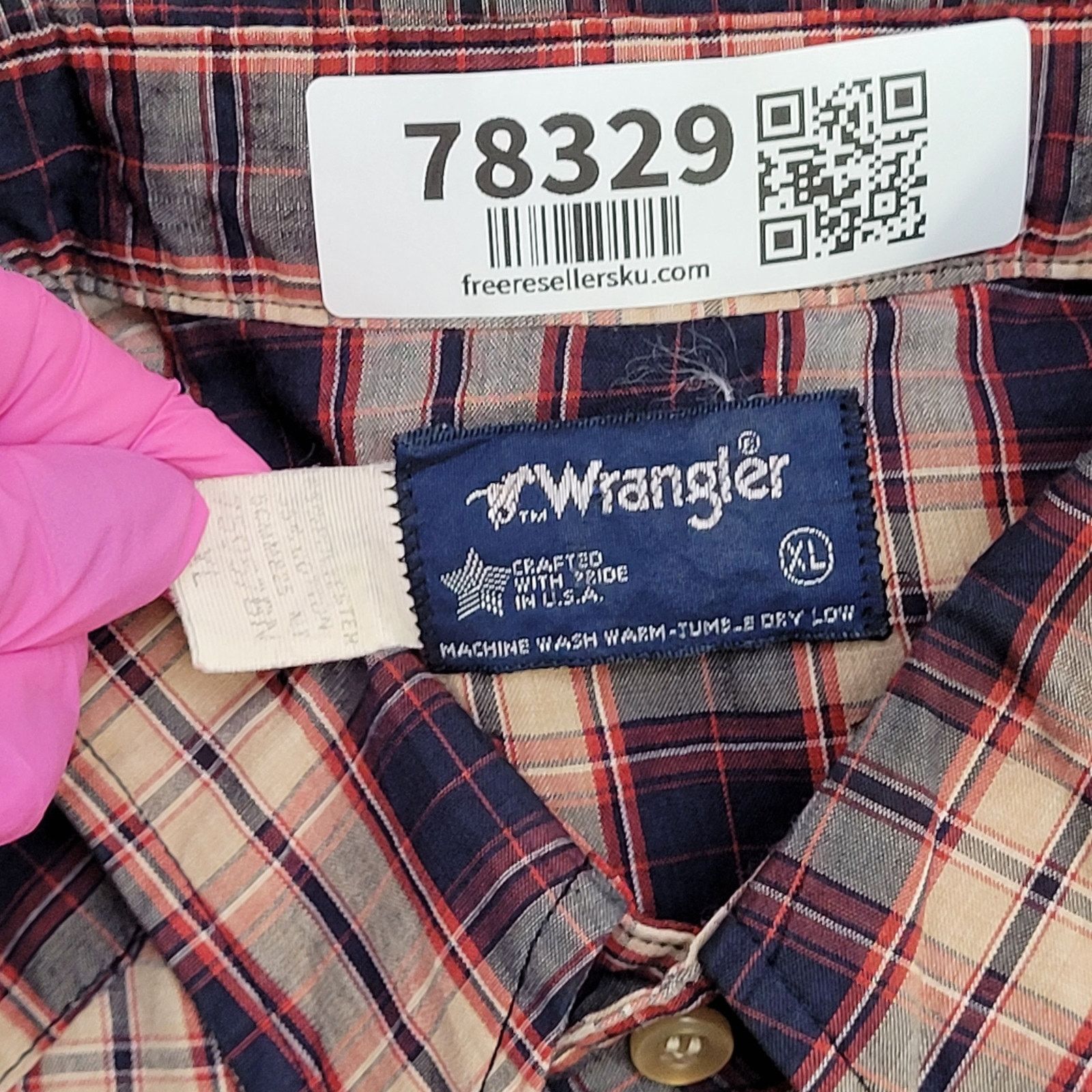 Wrangler VTG Wrangler Western Pearl Snap Shirt XL Shadow Plaid USA Size US XL / EU 56 / 4 - 13 Thumbnail