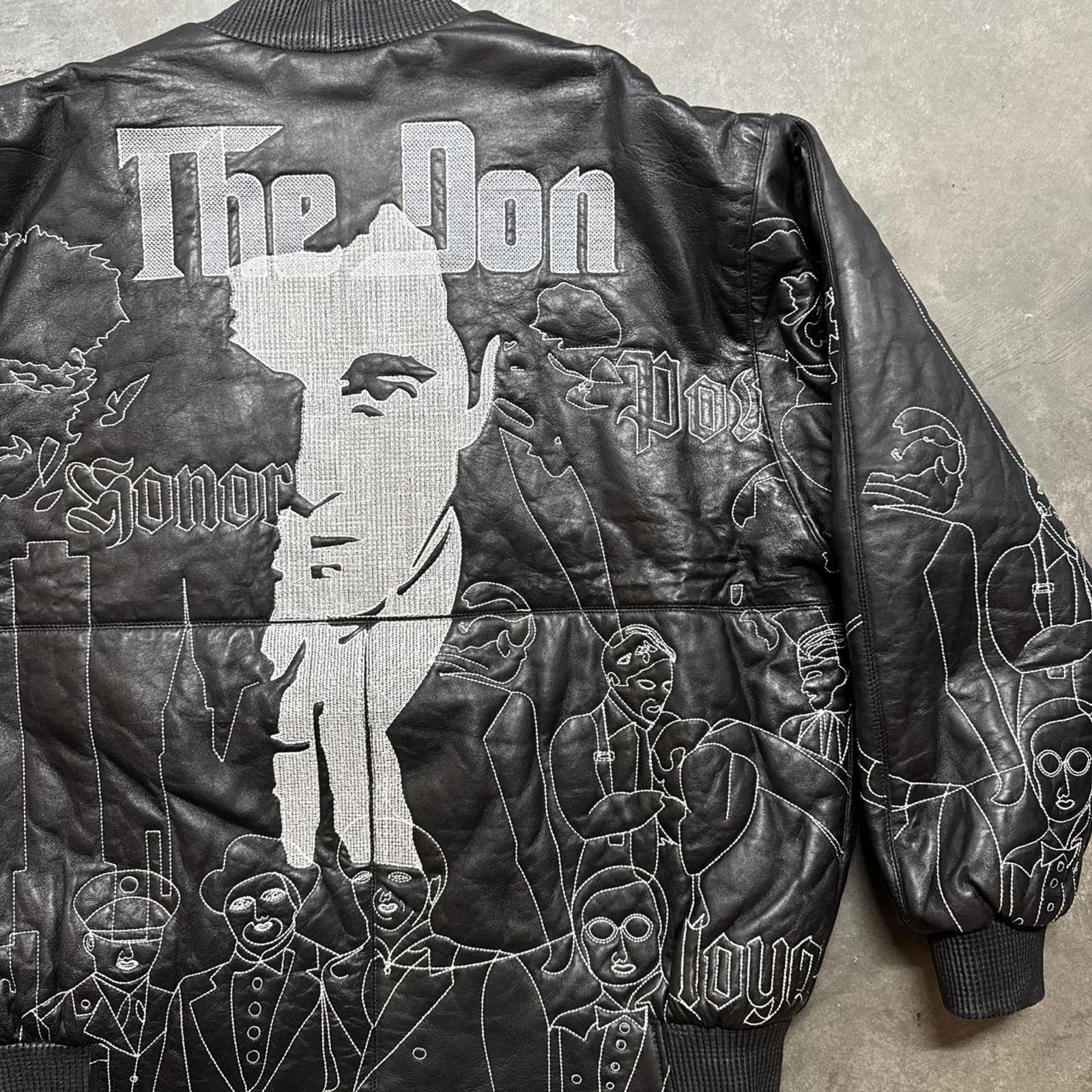 Pelle Pelle × Vintage Vintage The Godfather Pelle Pelle Style Rap Leather Jacket Size US XXL / EU 58 / 5 - 2 Thumbnail