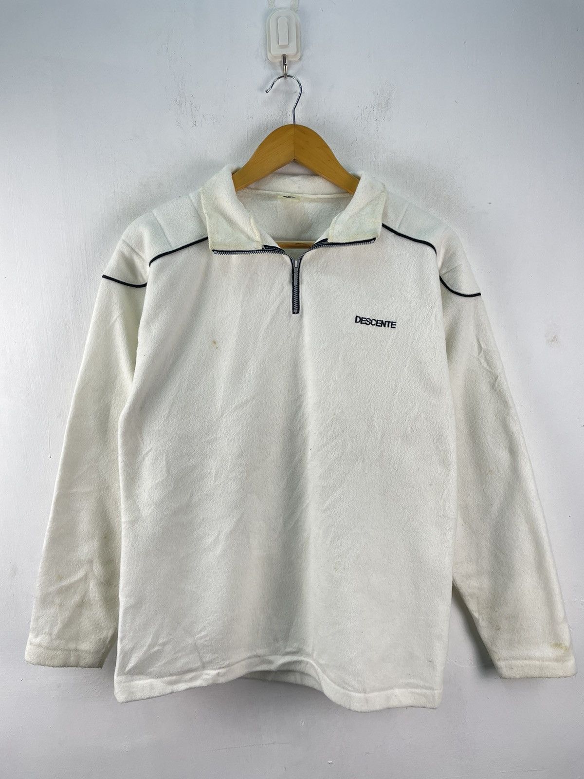 Descente × Vintage Vintage 90s Descente 1/4 Fleece Pullover Sweatshirt Size US M / EU 48-50 / 2 - 1 Thumbnail