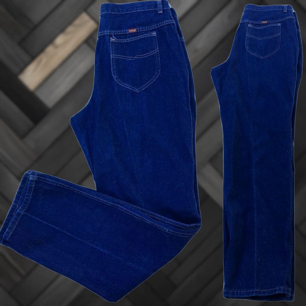 Vintage VINTAGE Rustler Jeans High Waist Tapered Leg 20 Made In USA 34 1/2” Waist Blue Denim Cowboy Mom 1980s Womens Size 42" / US 20 - 1 Thumbnail