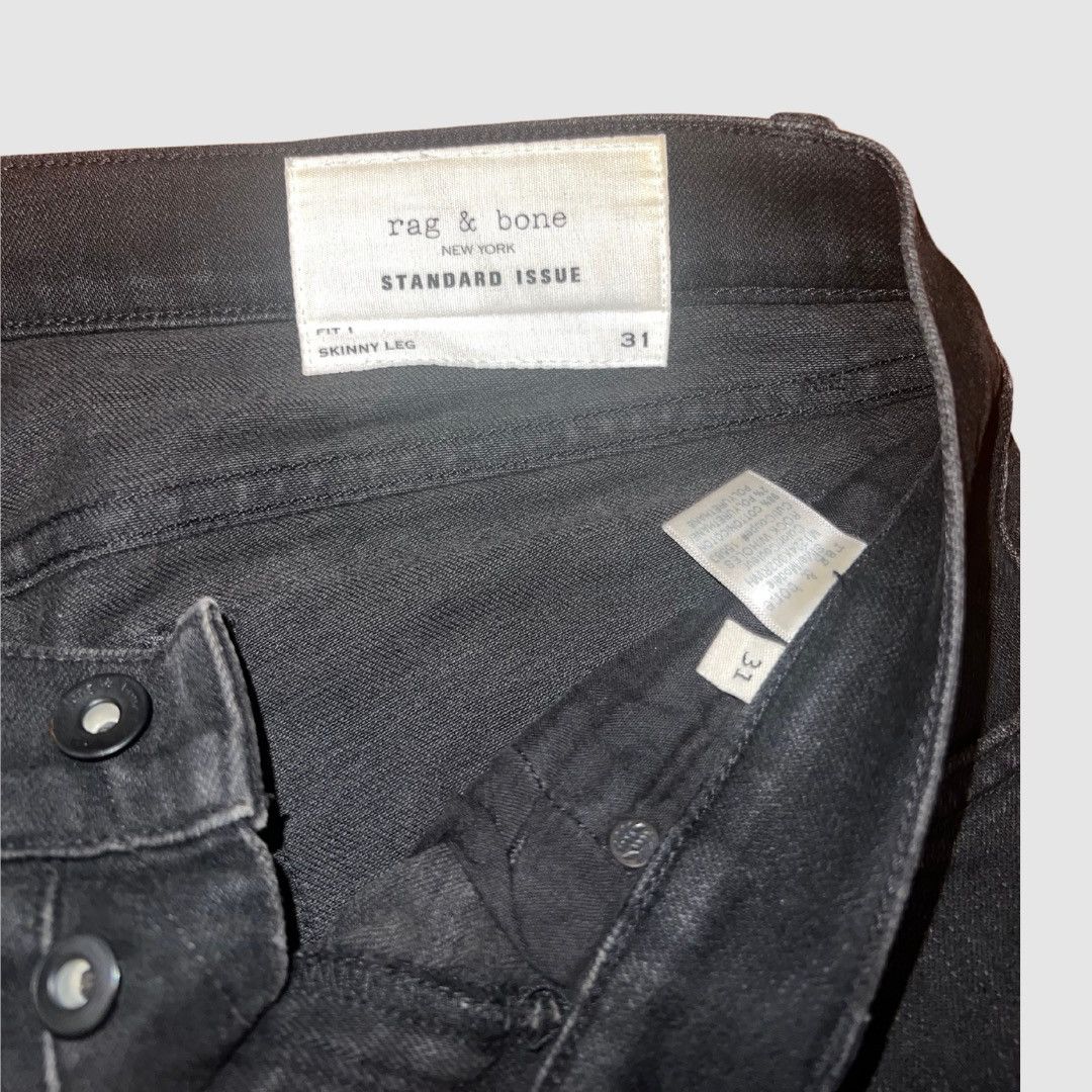 Rag & Bone Rag & Bone Black Distressed Fit 1 Denim Size US 31 - 3 Thumbnail
