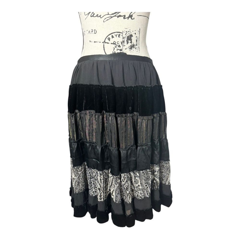 Bcbgmaxazria BCBGMaxAzria Silk Blend Boho Maxi Skirt Size S Gypsy Style Size 27" / US 4 / IT 40 - 3 Thumbnail