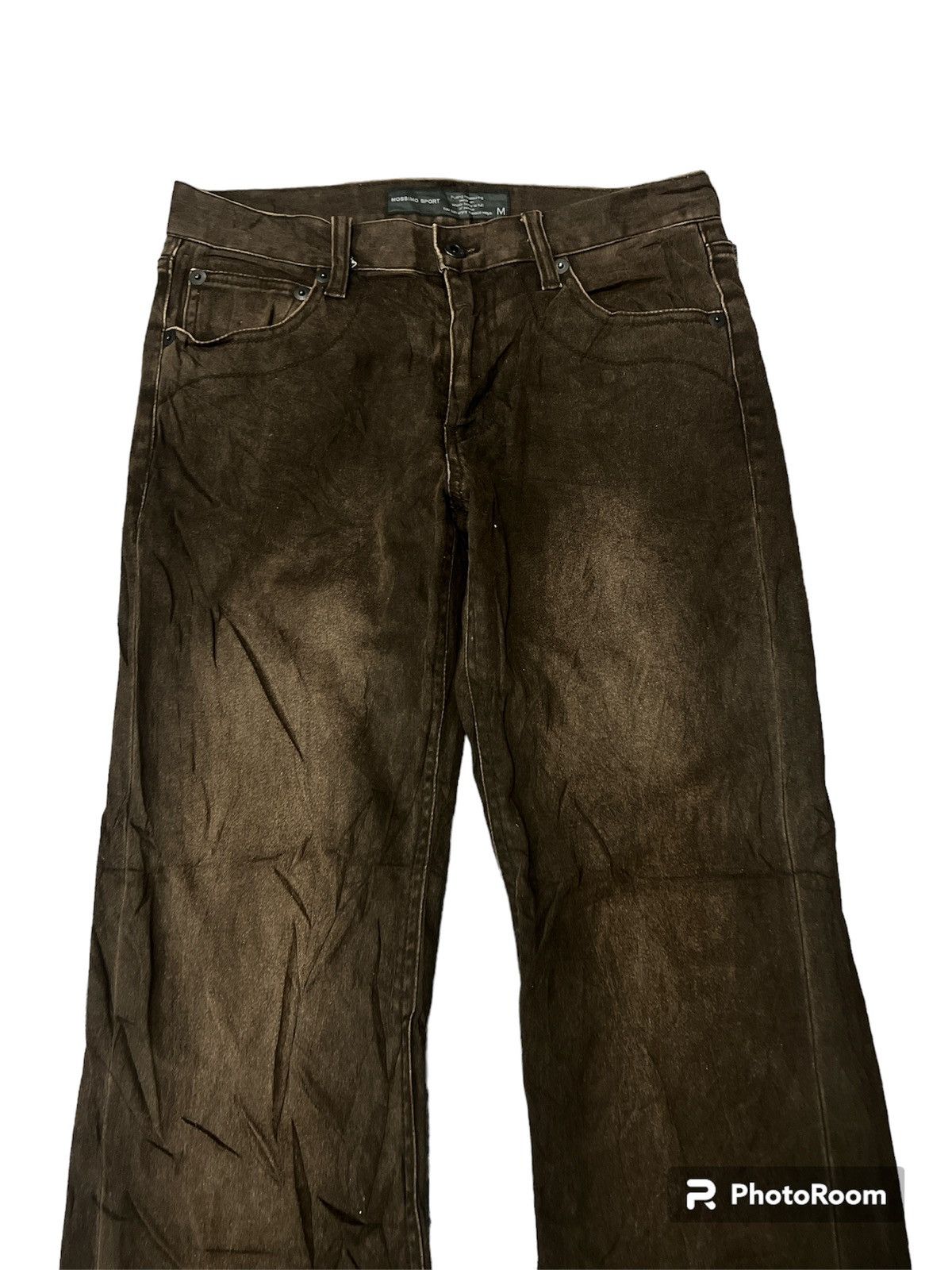 Japanese Brand FLARED💥MOSSIMO SPORT BROWN FADED DISTRESSED COTTON PANT Size US 30 / EU 46 - 2 Thumbnail