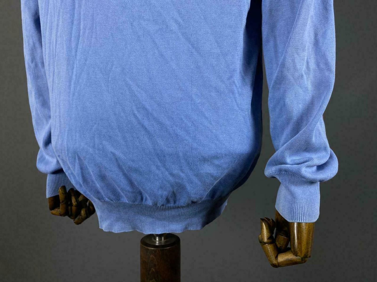 Gant Gant Blue V-Neck Cotton Sweater Size XL Pit to Pit 23" Size US XL / EU 56 / 4 - 7 Thumbnail