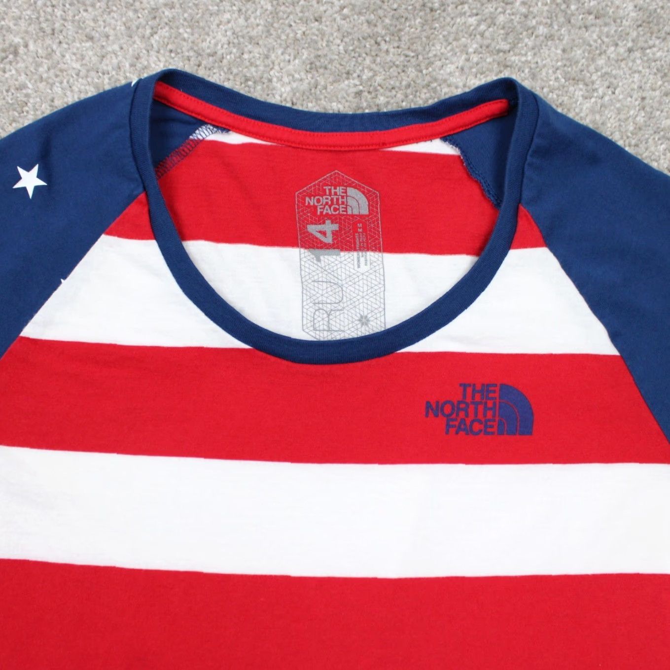The North Face The North Face Shirt Womens Medium Red/White/Blue Cotton S/S Pullover Size M / US 6-8 / IT 42-44 - 6 Thumbnail