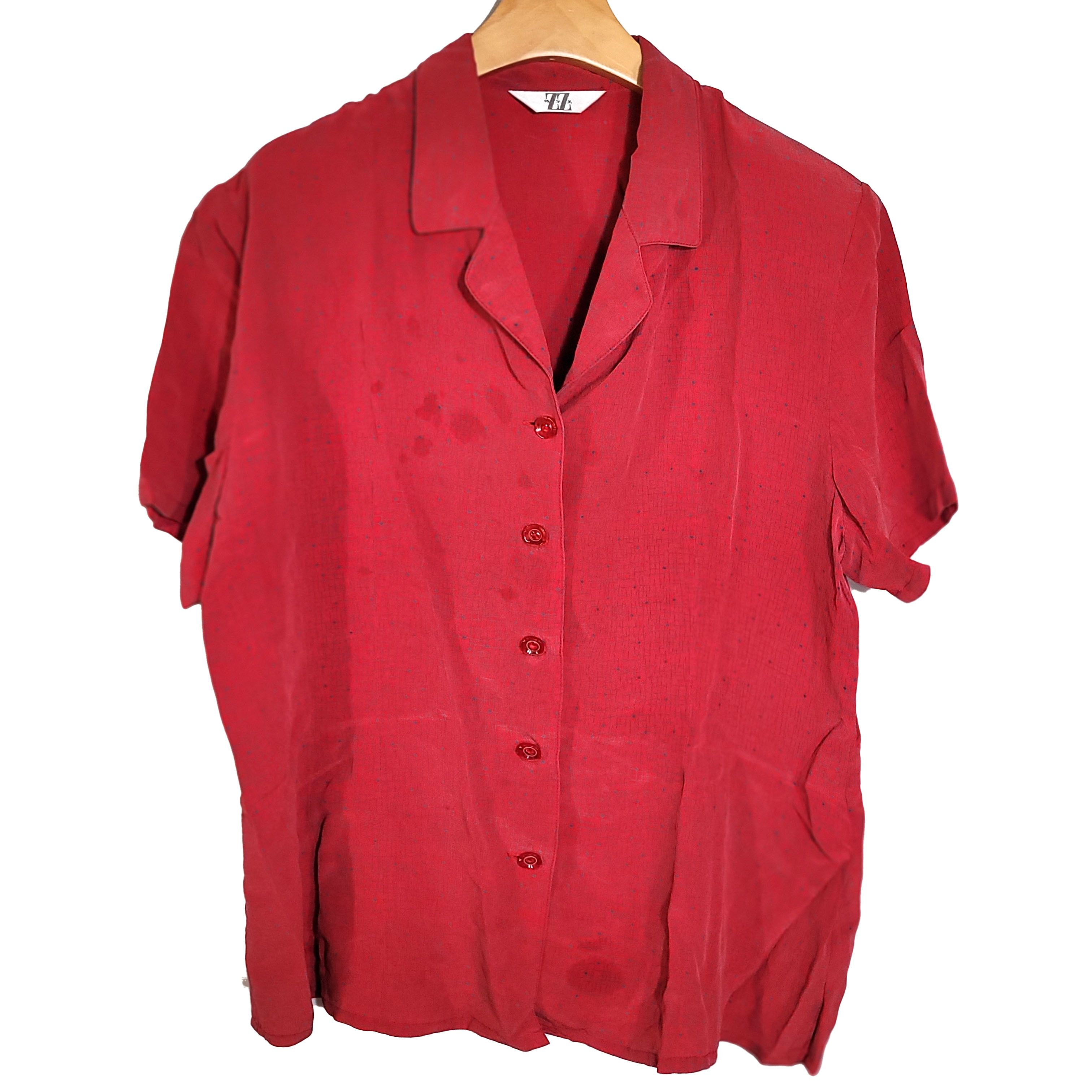 Other Women's 100% Silk Size L Top Button-Up Shirt Stain SCA503 Size L / US 10 / IT 46 - 1 Thumbnail