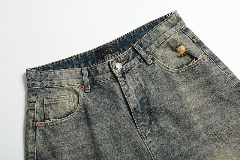 Vintage Retro men's distressed loose washed straight leg jeans Size US 32 / EU 48 - 3 Thumbnail