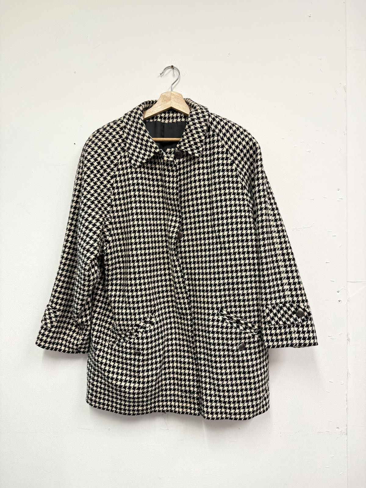 Other Strobeland Black and White Houndstooth Wool Coat Size 14 Size L / US 10 / IT 46 - 1 Thumbnail