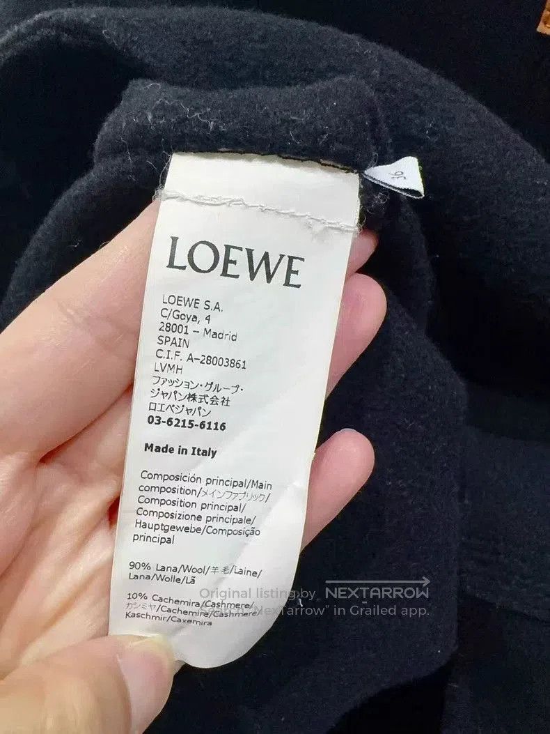 Loewe 23AW Black Wool Coat.