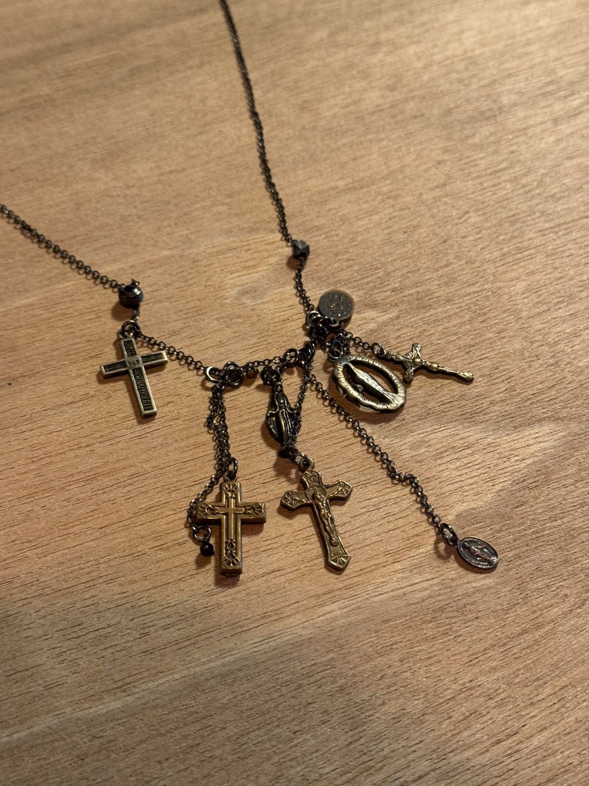 Gunda Multi-Charm Religious cross Motif Necklace