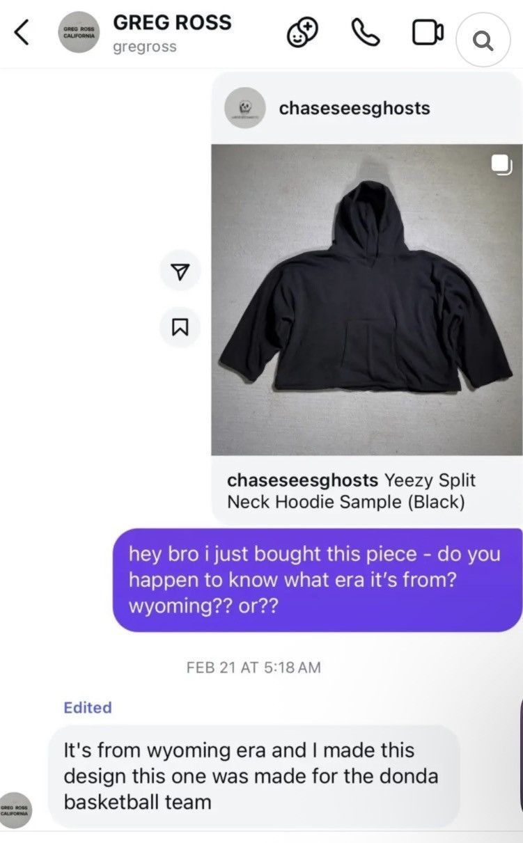 Yeezy Wyoming Sample Yeezy Greg Ross Seamless Lined V-Neck Hoodie Size US M / EU 48-50 / 2 - 2 Thumbnail