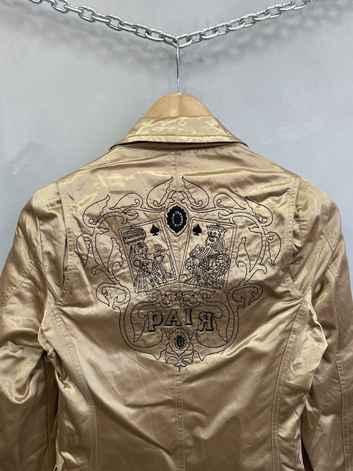 Diesel Diesel Gold Satin Moto Jacket Y2K Glamour Street Style Size M / US 6-8 / IT 42-44 - 10 Thumbnail