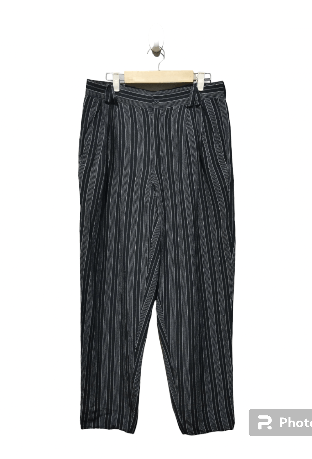 image of Vintage Versus Versace Stripe Pants in Black/White, Men's (Size 34)