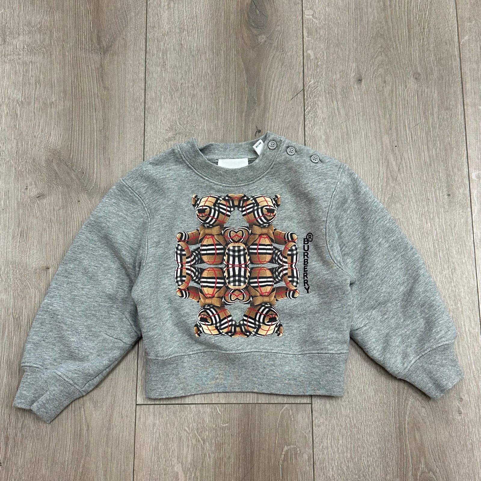 Burberry Burberry Kids Grey Thomas Bear Sweatshirt Crewneck 18 Months Size XXS / US 00 / IT 34 - 1 Thumbnail