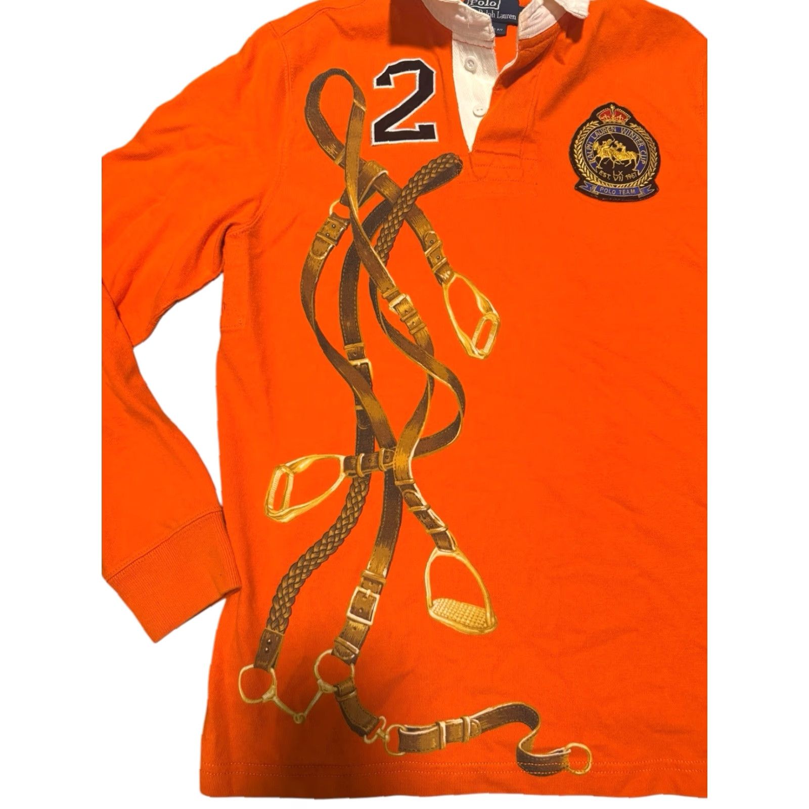 Polo Ralph Lauren Polo Ralph Lauren Equestrian Polo Men Pullover Orange Long Sleeve Size M Embroidered Vintage Size US M / EU 48-50 / 2 - 6 Thumbnail