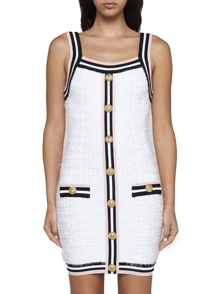 Balmain o1s1wg110825 Dress in White Size M / US 6-8 / IT 42-44 - 3 Thumbnail