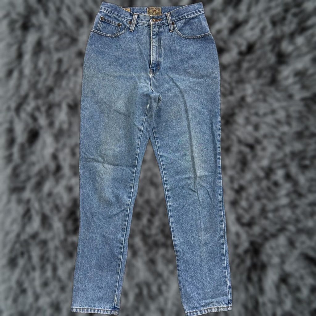 Express VINTAGE Express Jeans Womens 11/12 Blue High Waist Tapered 80s 90s Grunge 30x30 Pants Mens Girls Size 32" / US 10 / IT 46 - 1 Thumbnail