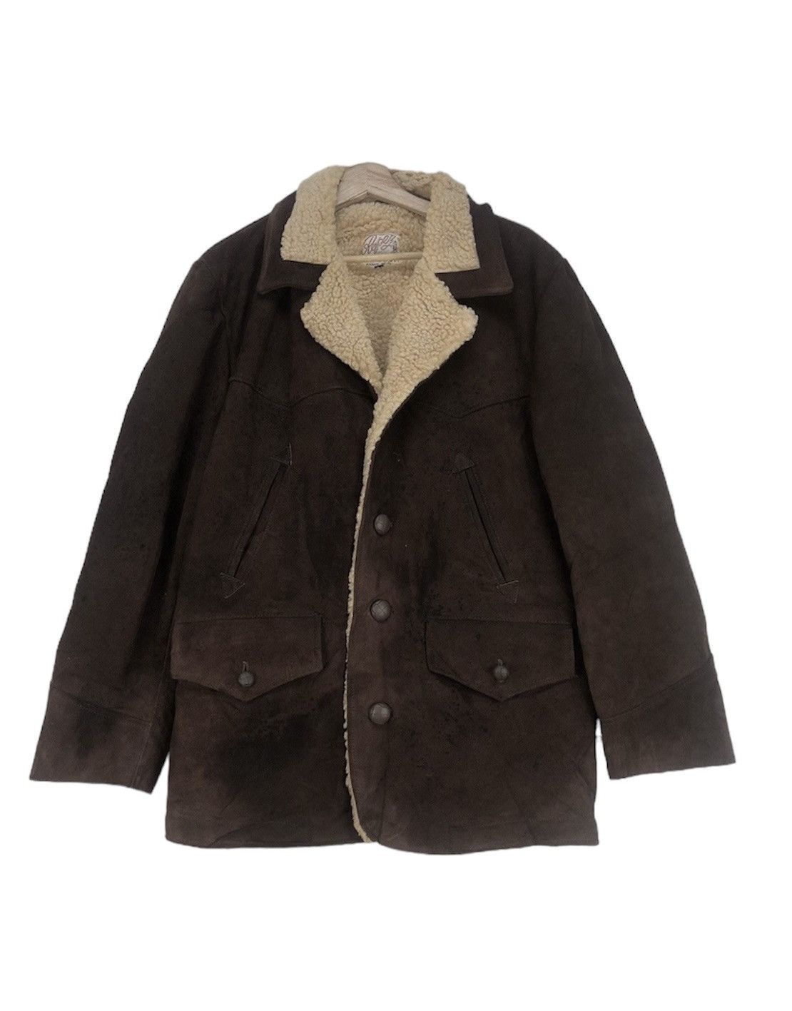 Leather × Vintage Vtg Ranchwear Western Suede Leather Sherpa Jacket Size US M / EU 48-50 / 2 - 1 Thumbnail