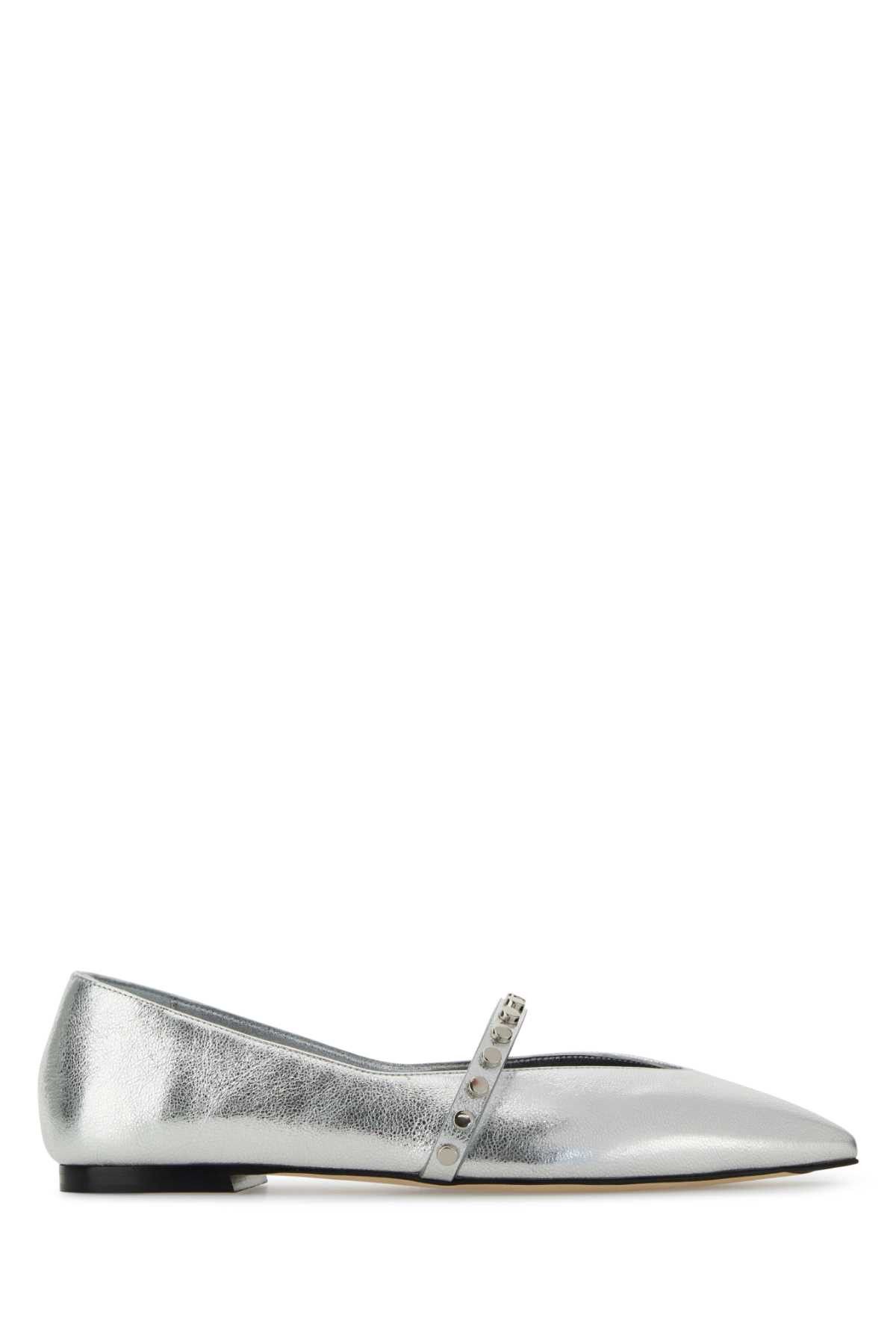 Alexander McQueen Silver Leather Ballerinas Size US 9 / IT 39 - 1 Thumbnail