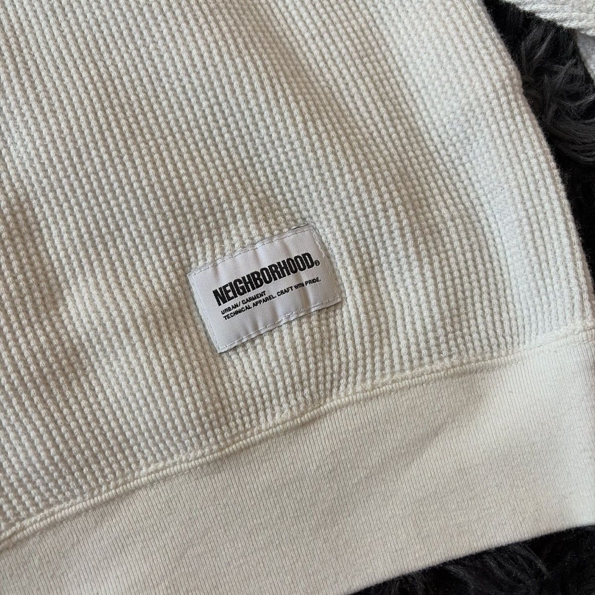 Neighborhood Neighborhood Waffle Knit Crewneck Sweatshirt – Off White – M Size US M / EU 48-50 / 2 - 3 Thumbnail