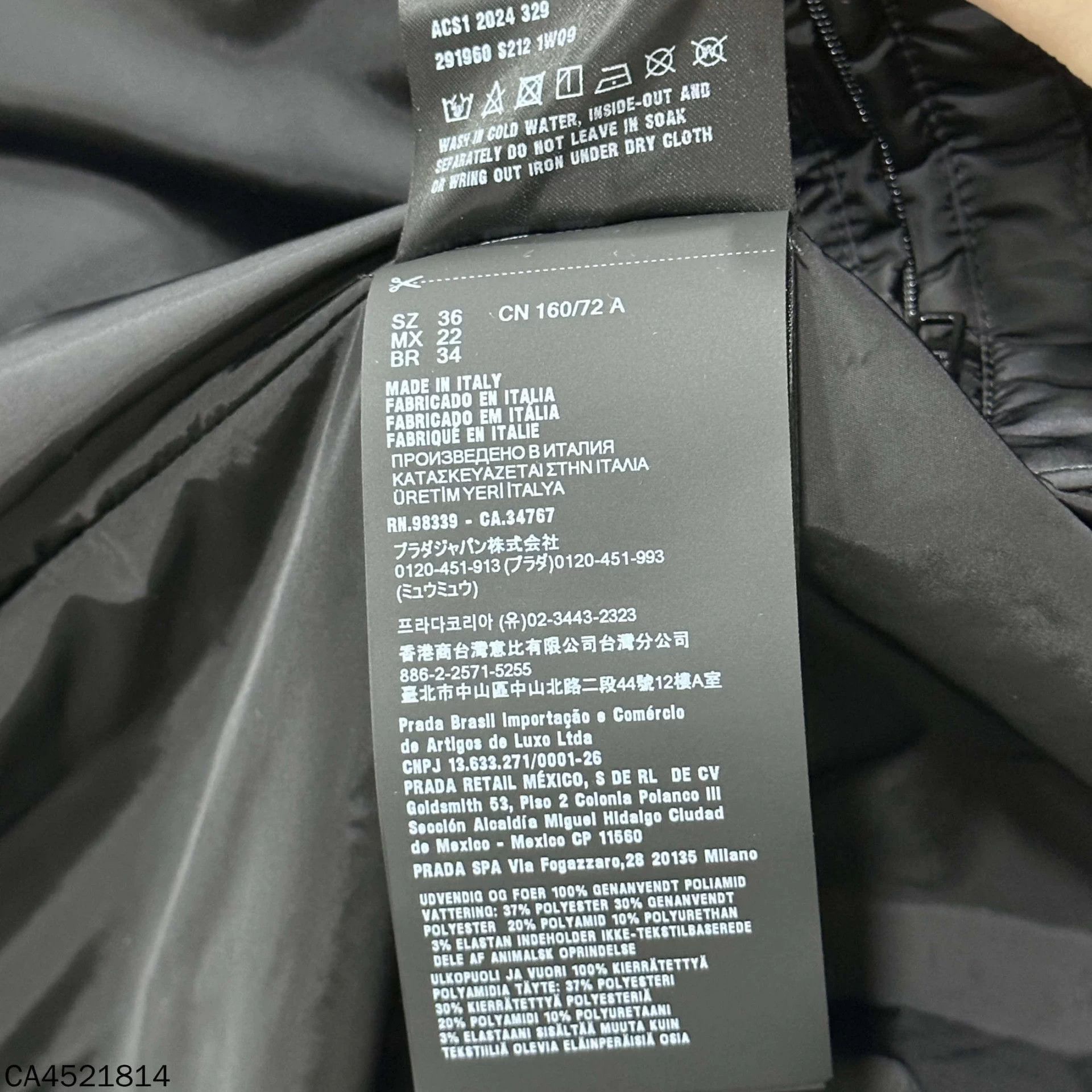Prada PRADA black tri-logo recycled nylon long puffer coat 36 Size XS / US 0-2 / IT 36-38 - 4 Thumbnail