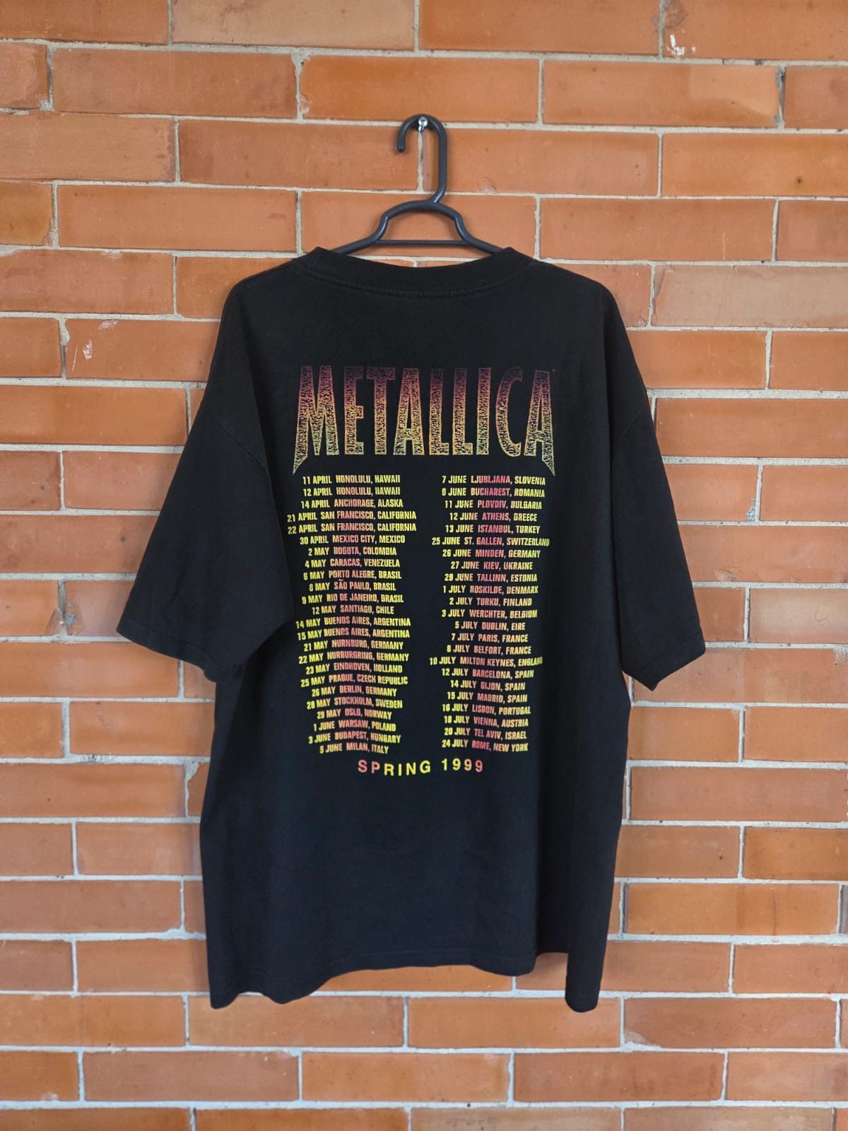 Metallica Spring 1999 Metallica World Tour tee Size US XL / EU 56 / 4 - 5 Thumbnail