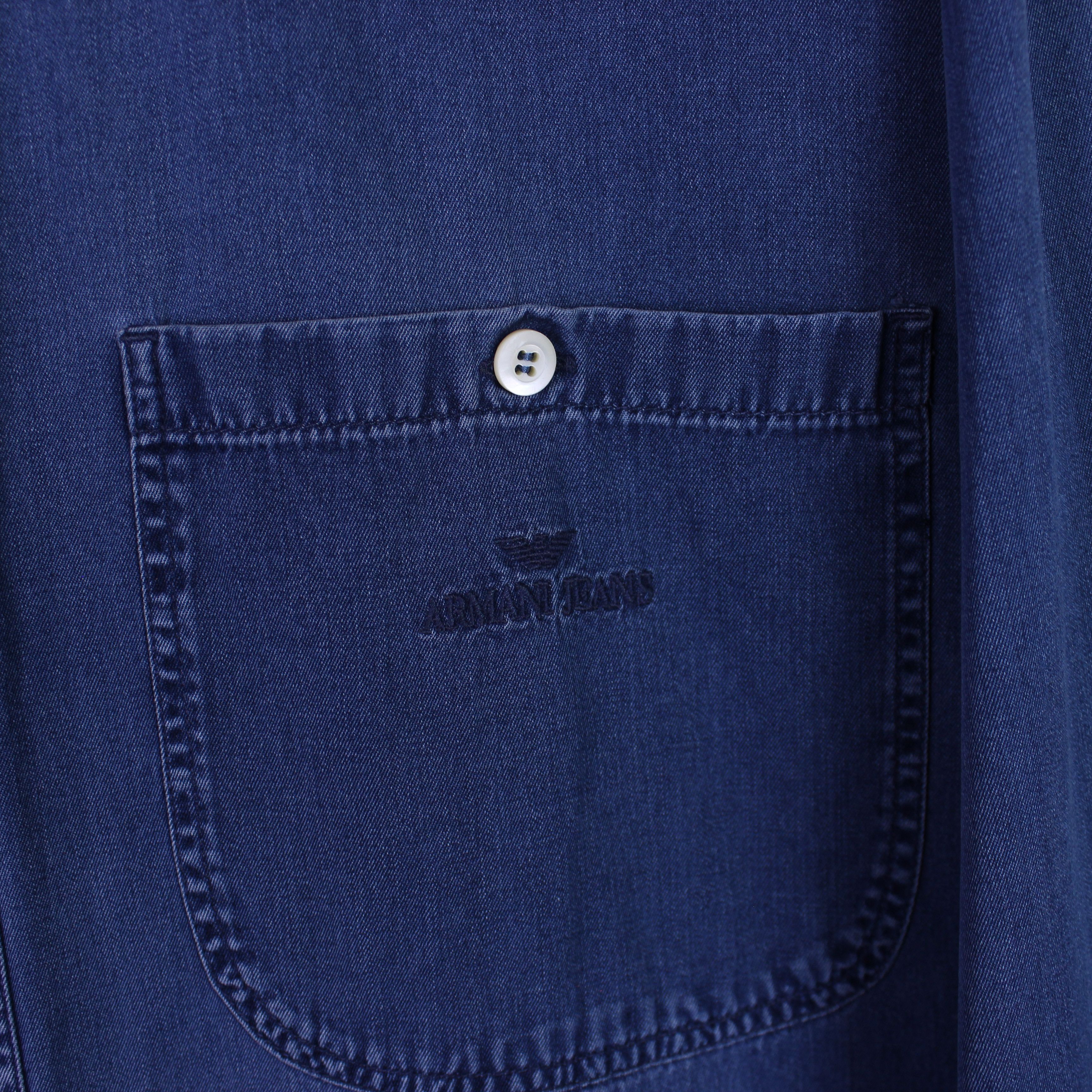 Armani Armani jeans denim blue shirt buttons ups L Size US L / EU 52-54 / 3 - 9 Thumbnail