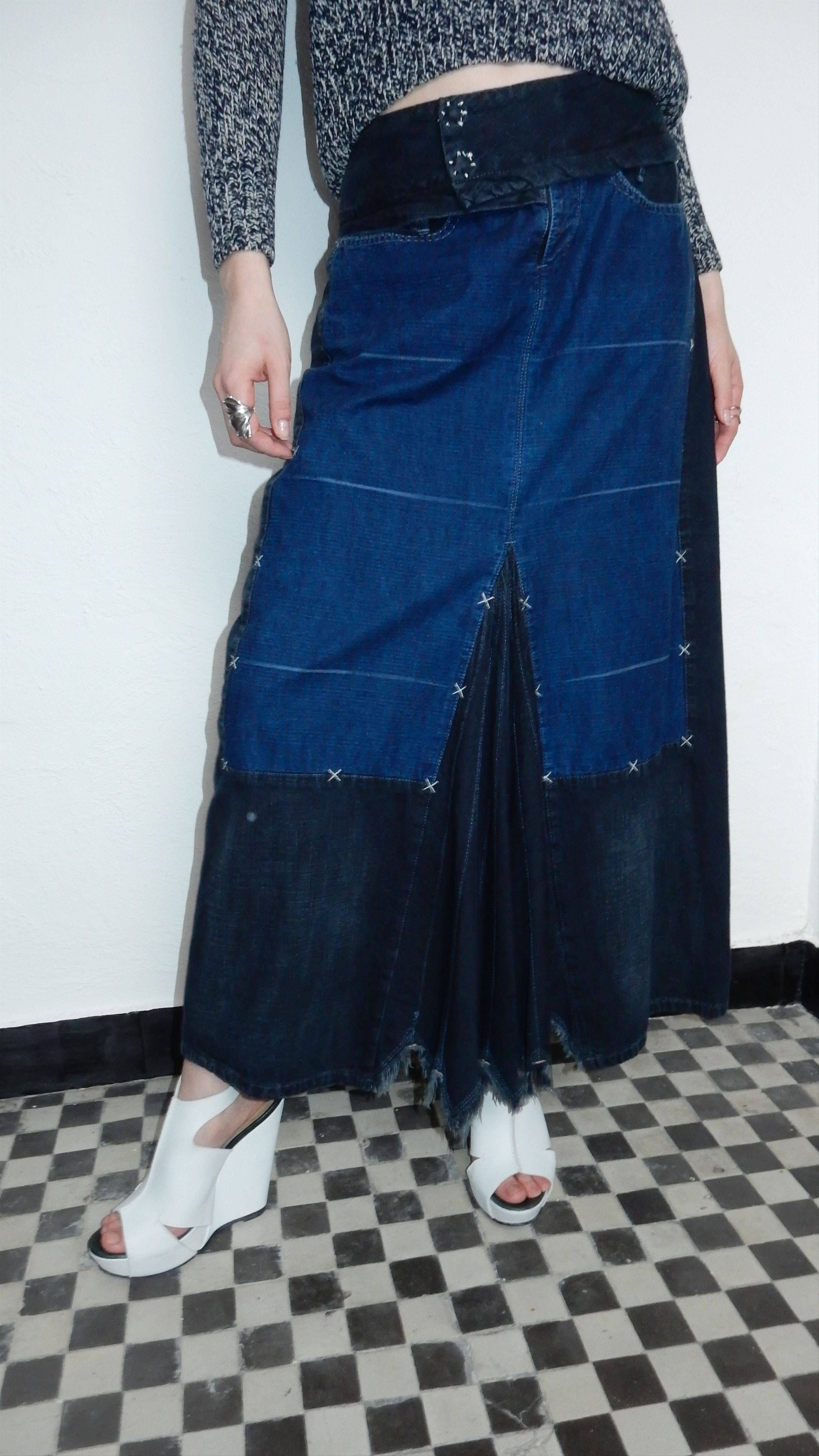 Marithe + Francois Girbaud × Vintage Marithe Francois Girbaud navy jeans maxi skirt - M Size 27" / US 4 / IT 40 - 13 Thumbnail