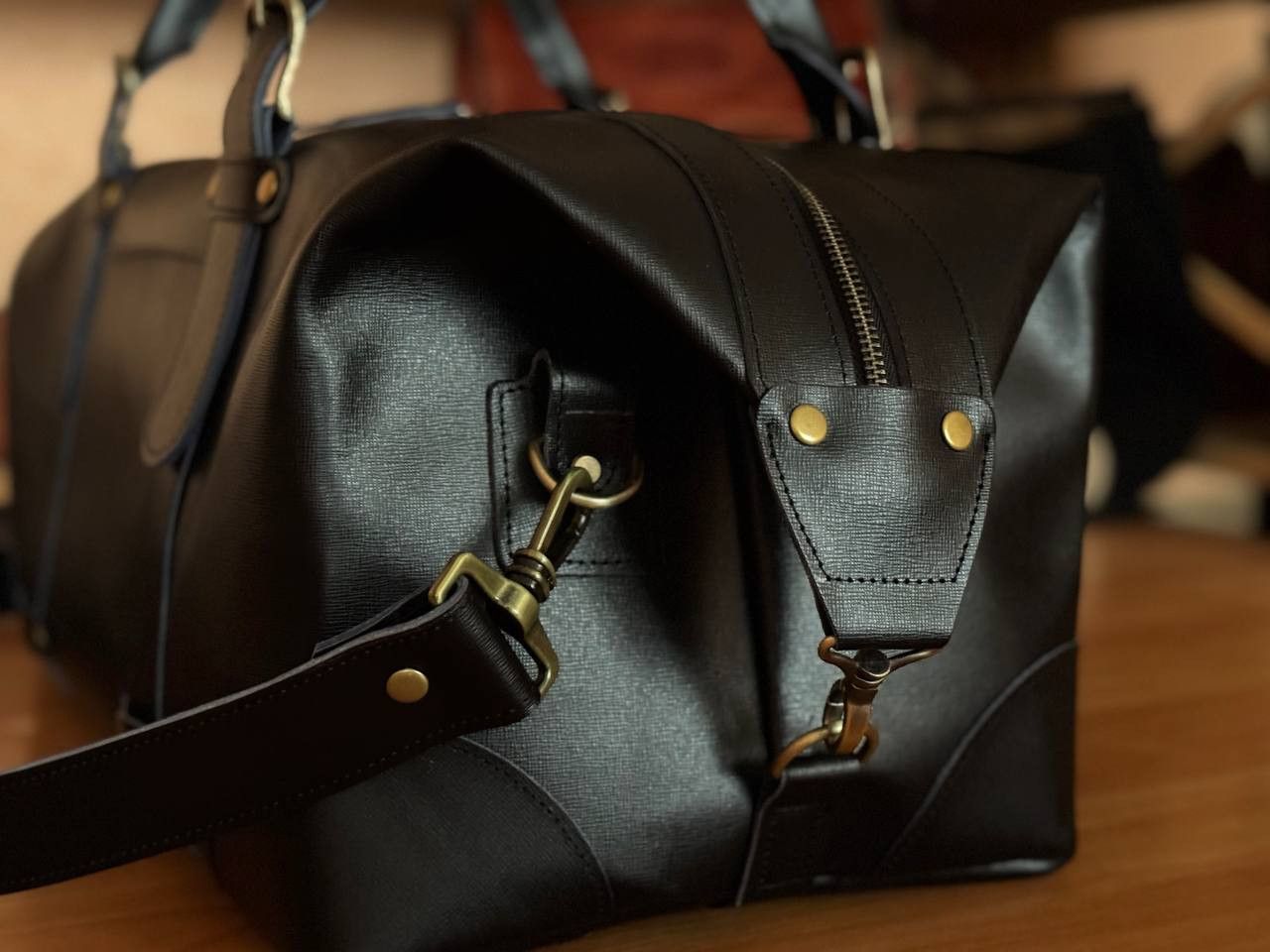 Handmade Genuine vintage leather travel bag. Duffel Bag. Weekender Size ONE SIZE - 3 Thumbnail