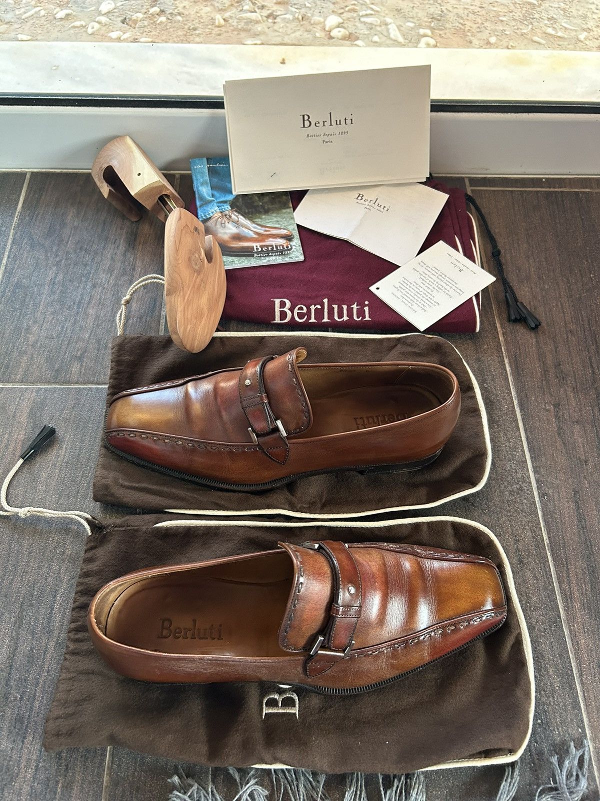 image of Berluti “Dandy Sauvage” Leather Shoe in Brown, Men's (Size 9)