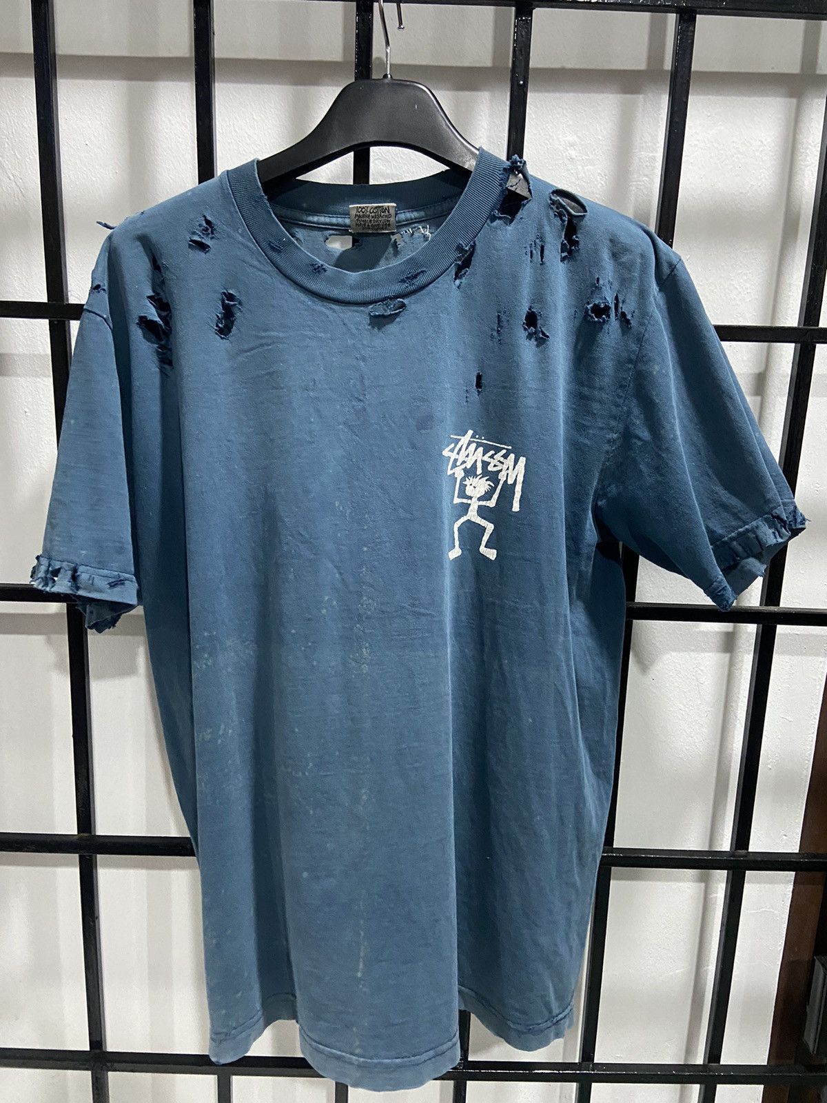 Stussy × Vintage Vintage Thrashed Stussy stickman Made in Usa Size US XL / EU 56 / 4 - 1 Thumbnail