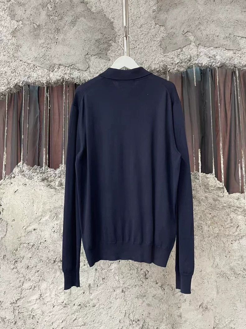 Prada MiuMiu New Navy Blue Long Sleeve Polo -2505 Size US XXL / EU 58 / 5 - 2 Thumbnail