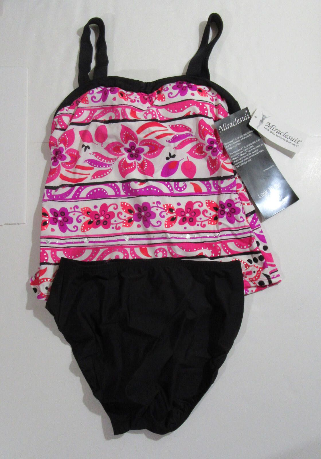 Designer Miraclesuit Womens 2 Piece Swimsuit Pink Floral Size 10 Size ONE SIZE - 1 Thumbnail