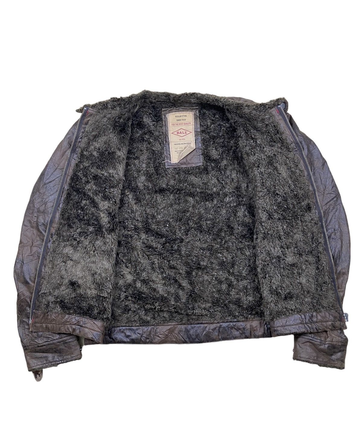 Leather × Vintage Vintage 90’s Ball Fleece Single Pocket Faded Leather Jacket Size US XL / EU 56 / 4 - 5 Thumbnail