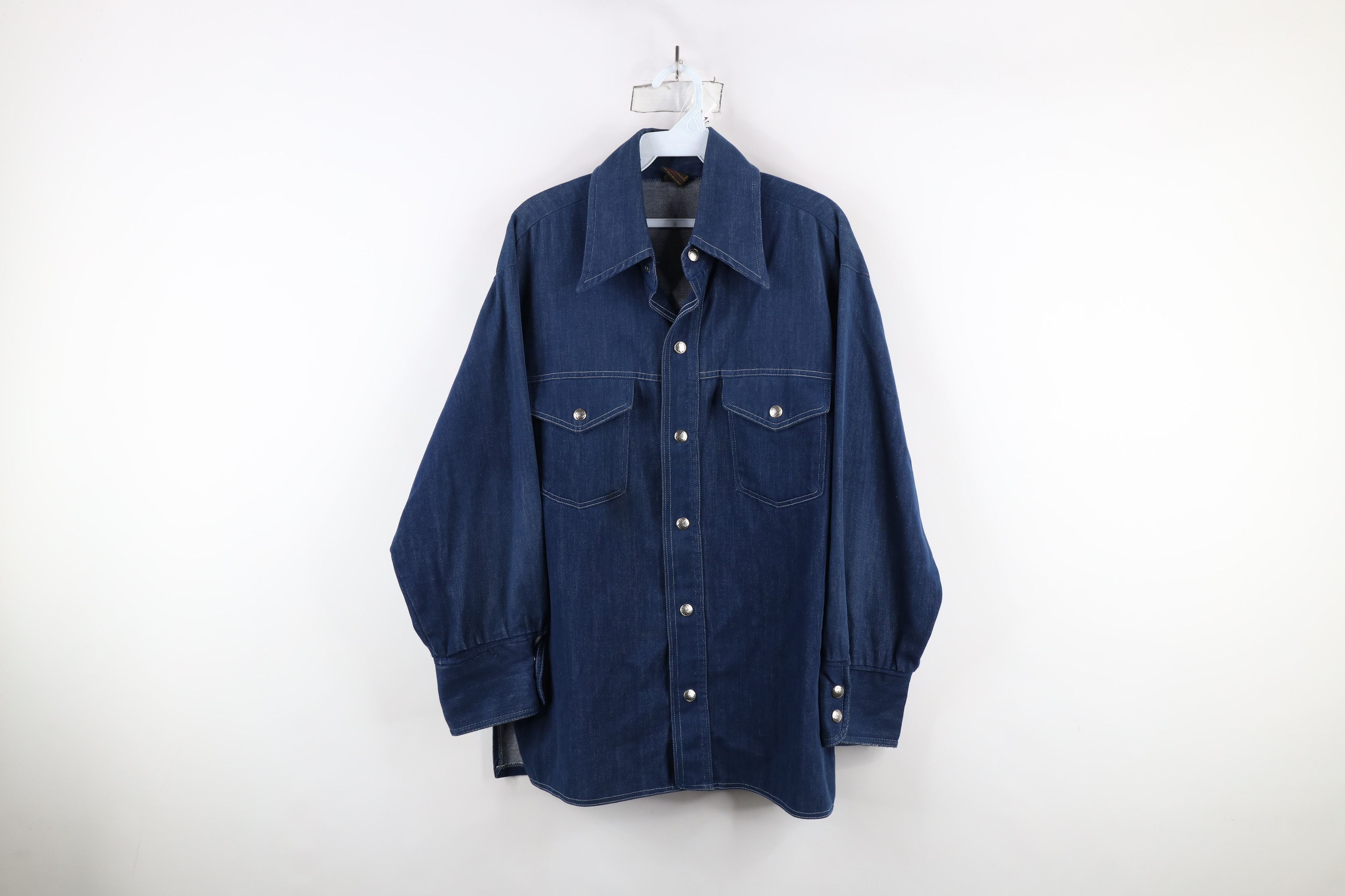 Vintage Vintage 60s 70s Streetwear Snap Button Shirt Jacket Jac USA Size US L / EU 52-54 / 3 - 1 Thumbnail