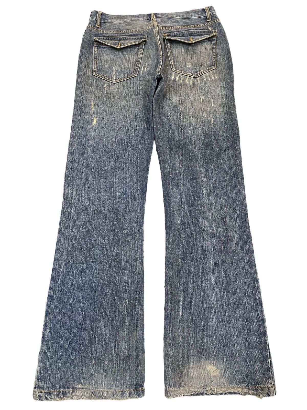 14th Addiction Vintage Japanese Nylaus Mud Wash Distressed Wide Leg Jeans Size US 32 / EU 48 - 2 Thumbnail